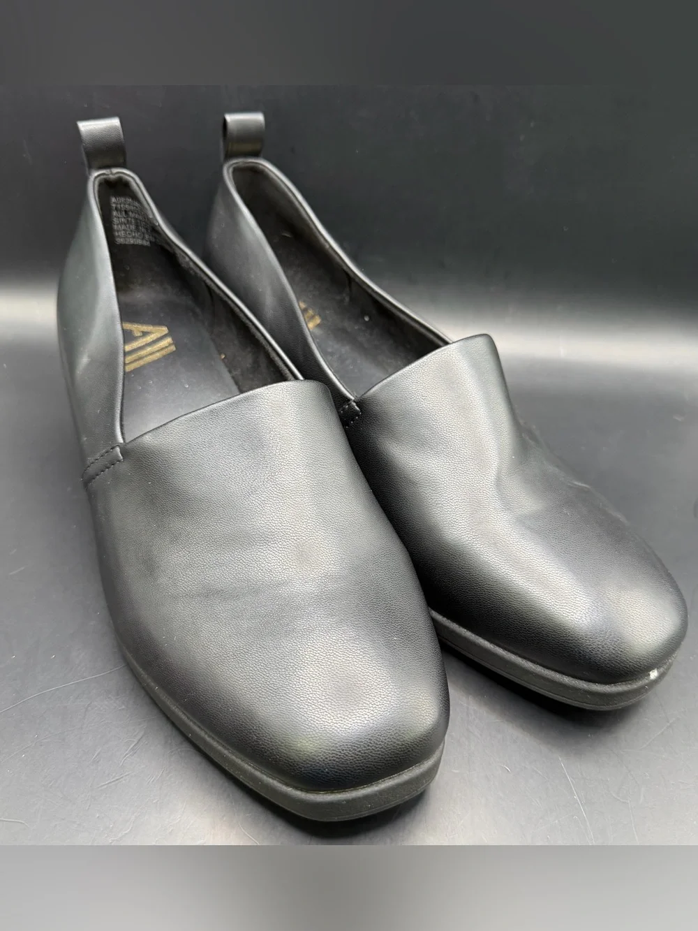 AEROSOLES Black‎ Slip-On Wedge Loafers, Size: 11